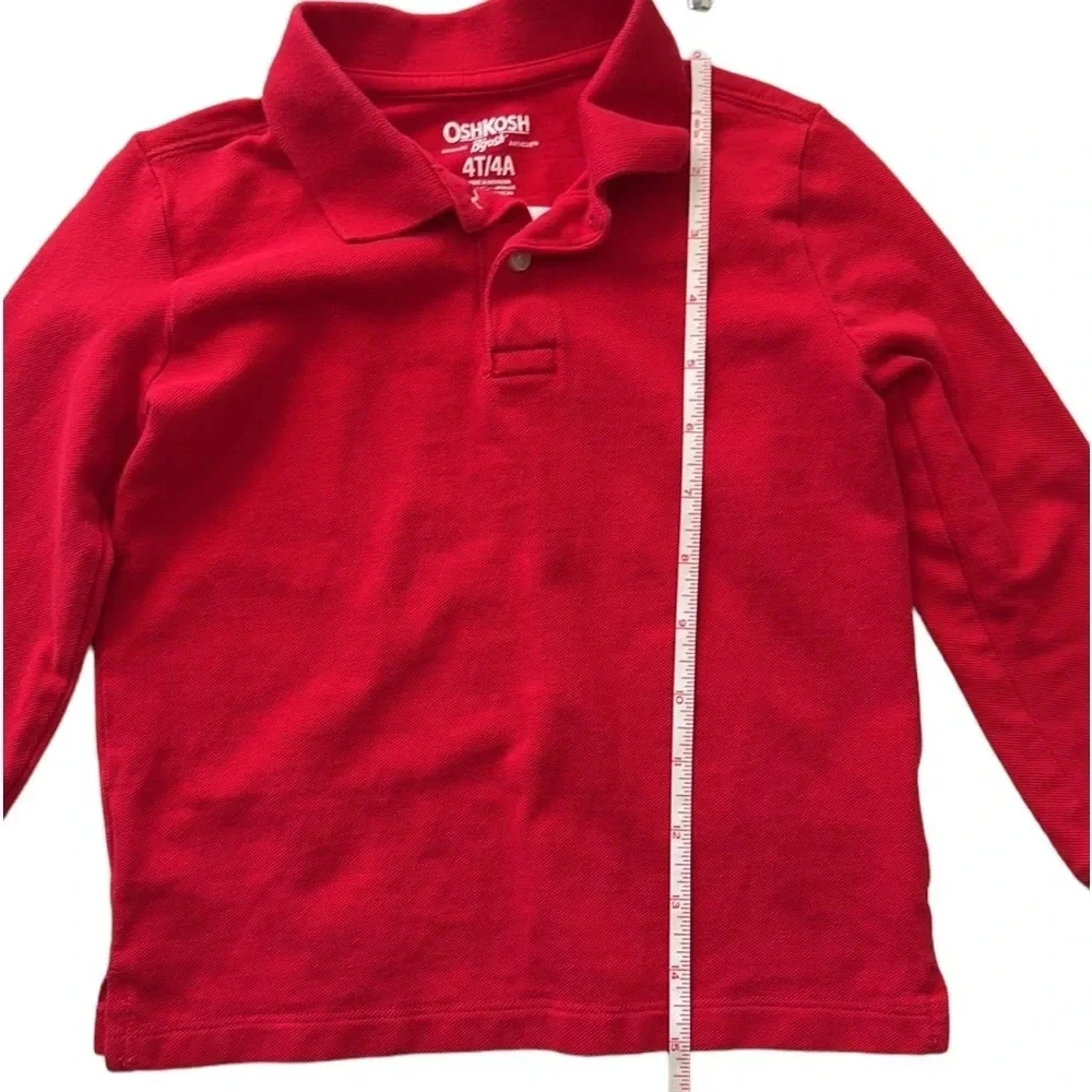 OshKosh long sleeve Red boys polo shirt